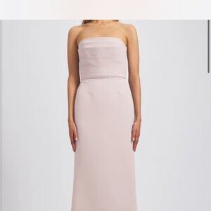 Amsale Sonia Strapless Bridesmaid Dress in Champagne